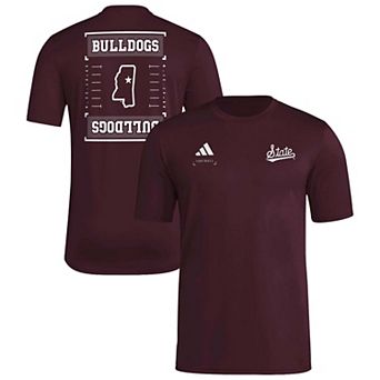 Men's adidas Maroon Mississippi State Bulldogs Locker Football Icon AEROREADY Pre-Game T-Shirt