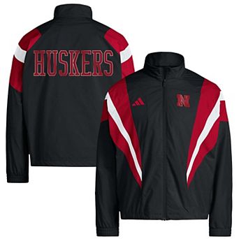 Men's adidas Black Nebraska Huskers Our Red Burns Brighter Full-Zip Track Jacket