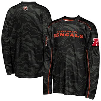 Youth Outerstuff Black Cincinnati Bengals Tailgate Performance Long Sleeve T-Shirt