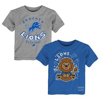 Toddler Mitchell & Ness Blue/Gray Detroit Lions Two-Pack Sketched Up T-Shirt Set