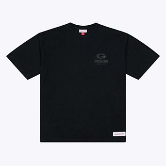 Men's Mitchell & Ness Black Green Bay Packers Core Essentials Micro Logo T-Shirt