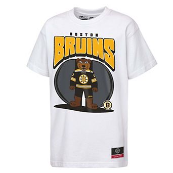Youth Mitchell & Ness White Boston Bruins Mascot Mania T-Shirt