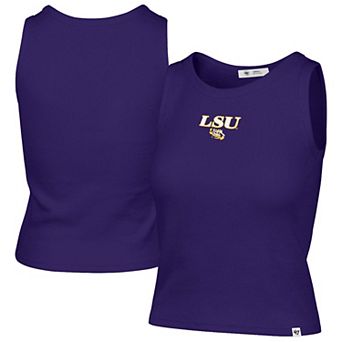 Women's '47 Purple LSU Tigers Straight Cut Baby Rib Tank Top