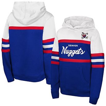 Youth Mitchell & Ness Royal/White Denver Nuggets Vintage Head Coach Hoodie