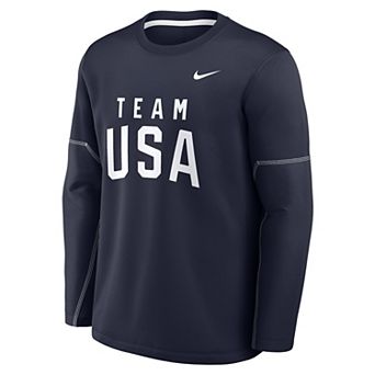 Men's Nike Navy Team USA Coaches Therma-FIT Sweatshirt