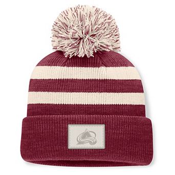 Women's Fanatics Burgundy Colorado Avalanche Fundamental Cottage Cuffed Knit Hat with Pom