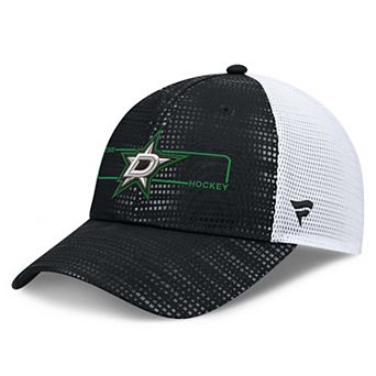 Men's Fanatics Black Dallas Stars Authentic Pro Rink Boxed Logo Trucker Hat