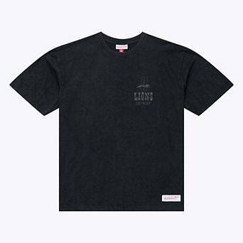 Men's Mitchell & Ness Black Detroit Lions Core Essentials Micro Logo T-Shirt