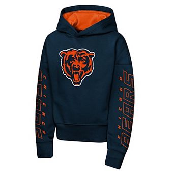 Girls Youth Outerstuff Navy Chicago Bears Miss Tailgate Color Block Hoodie