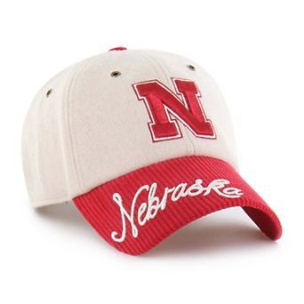 Women's '47 White/Scarlet Nebraska Huskers Rope Script Clean Up Adjustable Hat