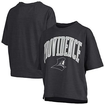 Women's Pressbox Black Providence Friars Oversized Nelson Arch Over Logo Slub T-Shirt