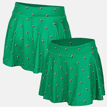 Women's ZooZatz Green Oregon Ducks Allover Print Flowy Skort