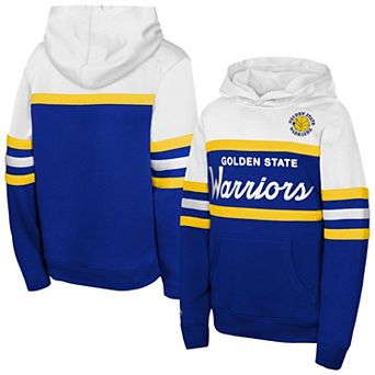 Youth Mitchell & Ness Royal/White Golden State Warriors Vintage Head Coach Hoodie
