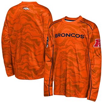 Youth Outerstuff Orange Denver Broncos Tailgate Performance Long Sleeve T-Shirt