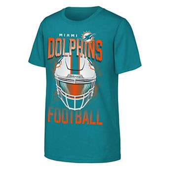 Youth Outerstuff Aqua Miami Dolphins Full Gear T-Shirt