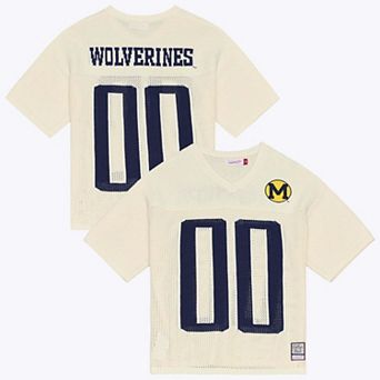 Unisex Mitchell & Ness Cream Michigan Wolverines Retro Roots Sweater Jersey
