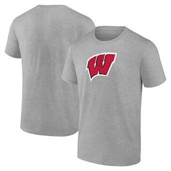 Men's Logo Athletic Heather Gray Wisconsin Badgers Primary Logo T-Shirt