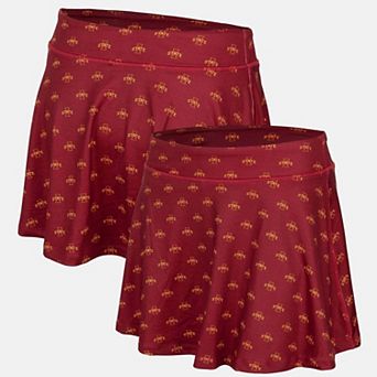 Women's ZooZatz Cardinal Iowa State Cyclones Allover Print Flowy Skort