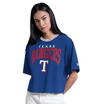Women's Starter Royal Texas Rangers Ace Cropped T-Shirt