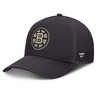 Men's Fanatics Charcoal Boston Bruins Road Soft Wash A-Frame Meshback Hat