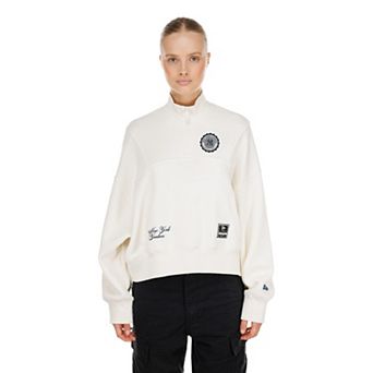 Women's New Era Light Beige New York Yankees Dune Dust Quarter-Zip Fleece