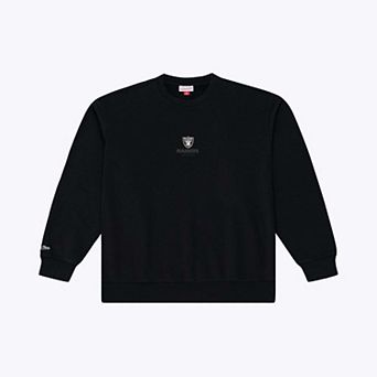 Men's Mitchell & Ness Black Las Vegas Raiders Core Essentials Micro Logo Fleece Sweatshirt