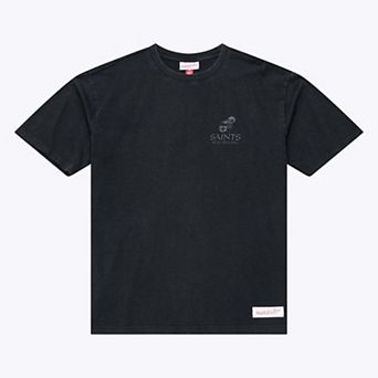 Men's Mitchell & Ness Black New Orleans Saints Core Essentials Micro Logo T-Shirt