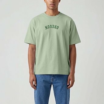 Men's Uscape Apparel Green Oregon Ducks Upside Down Embroidered Vintage Heavyweight T-Shirt
