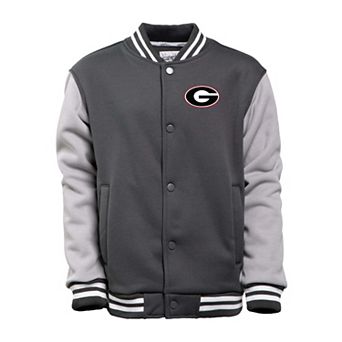Youth Garb Charcoal/Gray Georgia Bulldogs Zeo Varsity Full-Snap Jacket