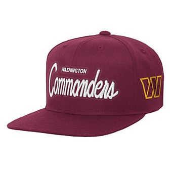 Youth Mitchell & Ness Burgundy Washington Commanders Head Coach Flat Brim Snapback Hat