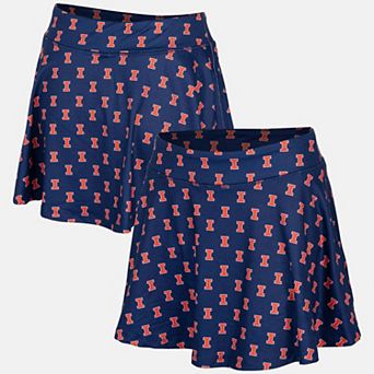 Women's ZooZatz Navy Illinois Fighting Illini Allover Print Flowy Skort