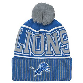 Youth Outerstuff Blue Detroit Lions Highlight Cuffed Knit Hat with Pom