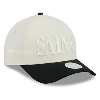 Women's New Era Cream/Black New Orleans Saints Tonal A-Frame 9FORTY Adjustable Hat