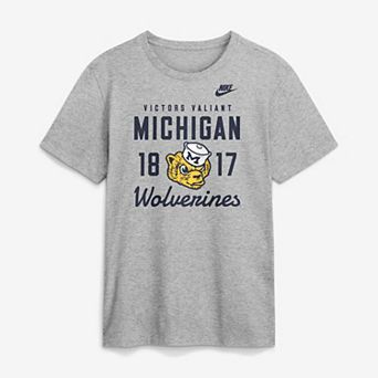 Men's Nike Gray Michigan Wolverines Legacy Stacked Established T-Shirt