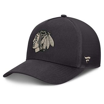 Men's Fanatics Charcoal Chicago Blackhawks Road Soft Wash A-Frame Meshback Hat