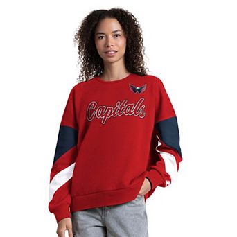 Women's Starter Red Washington Capitals Grand Slam Sleeve Color Block Sweatshirt