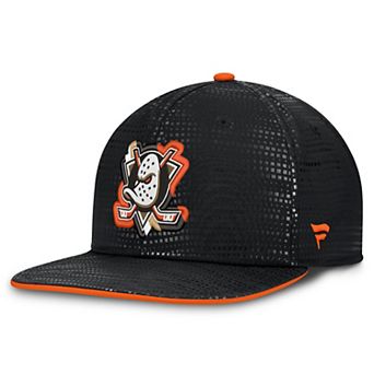 Men's Fanatics Black Anaheim Ducks Authentic Pro Rink Square Visor Snapback Hat