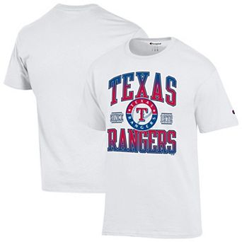 Men's Champion White Texas Rangers Team Name T-Shirt