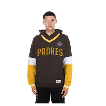 Men's New Era Brown San Diego Padres Color Blocked V-Neck Hoodie