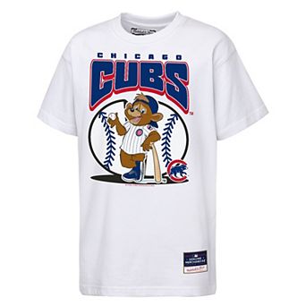 Youth Mitchell & Ness White Chicago Cubs Mascot Mania T-Shirt