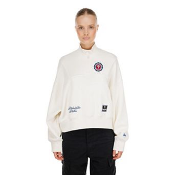 Women's New Era Light Beige Philadelphia Phillies Dune Dust Quarter-Zip Fleece