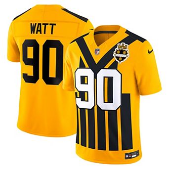 Men's Nike T.J. Watt Gold Pittsburgh Steelers Alternate Vapor F.U.S.E. Stitched Limited Jersey