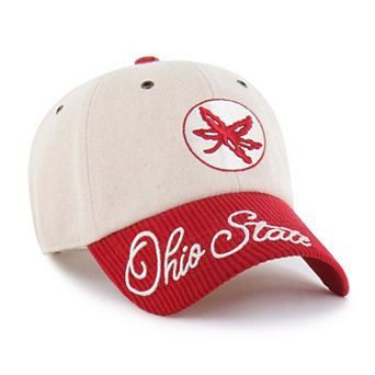 Women's '47 White/Scarlet Ohio State Buckeyes Rope Script Clean Up Adjustable Hat