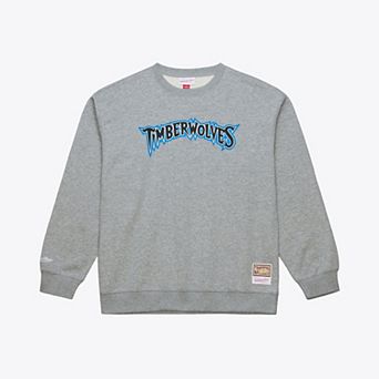 Men's Mitchell & Ness Heather Gray Minnesota Timberwolves Walk-Off Fleece Sweatshirt