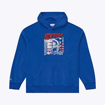 Men's Mitchell & Ness Royal New York Giants Core Essentials Street Graphic Fleece Hoodie