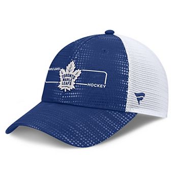 Men's Fanatics Blue Toronto Maple Leafs Authentic Pro Rink Boxed Logo Trucker Hat