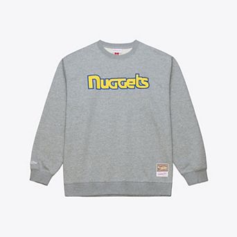 Men's Mitchell & Ness Heather Gray Denver Nuggets Walk-Off Fleece Sweatshirt
