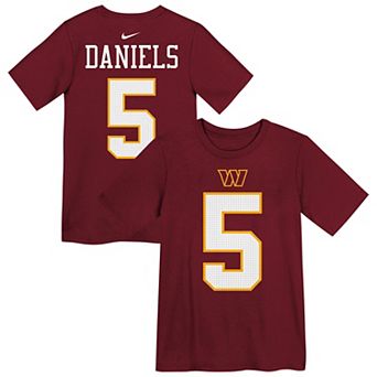 Preschool Nike Jayden Daniels Red Washington Commanders Name & Number T-Shirt