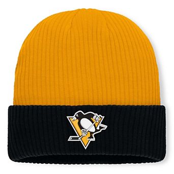 Men's Fanatics Gold Pittsburgh Penguins Authentic Pro Rink Cuffed Knit Hat