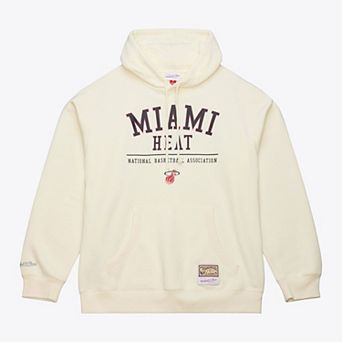 Men's Mitchell & Ness Cream Miami Heat Walk-Off Fleece Hoodie